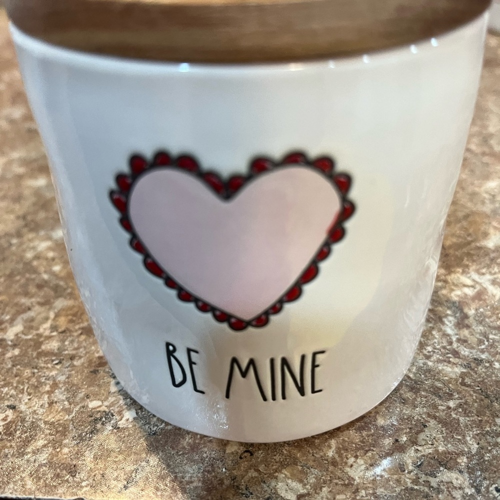 Rae Dunn Super cute Baby Be Mine Celler with pink heart HTF